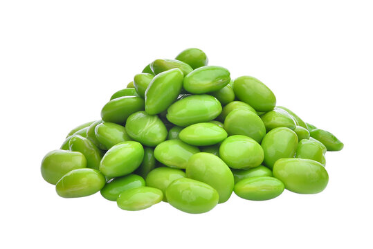 pile of edamame green beans seeds or soybeans isolated,png