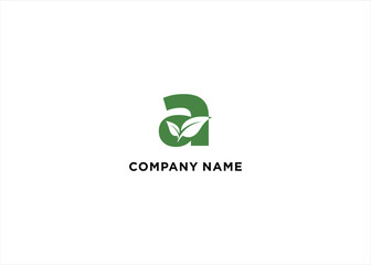 Initial Letter A With Leaf Logo