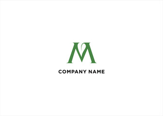 Initial Letter M Leaf Logo Template Stock Vector