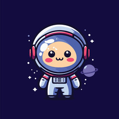 Obraz na płótnie Canvas cute cartoon child astronout vector illustration