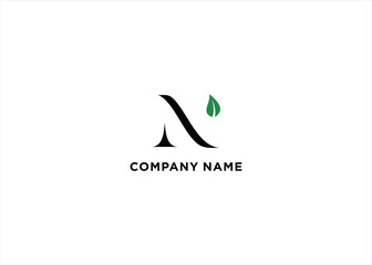 N logo with leaf elements