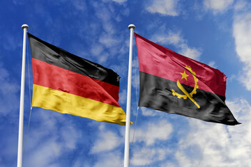 3D illustration, Germany and Angola alliance and meeting, cooperation of states.
