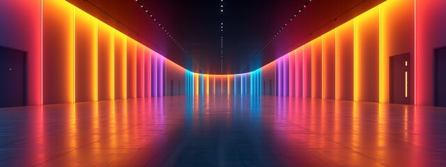 Luminescent Pathways: A Journey Through Neon Hallways