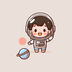kid cute astronout