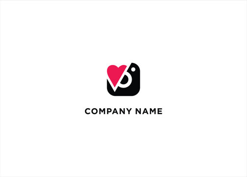 Love Camera Logo Stock Vector