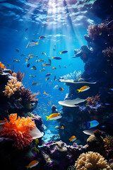 Fototapeta na wymiar Vibrant Underwater World: A Mesmerizing Spectacle of the Marine Biodiversity
