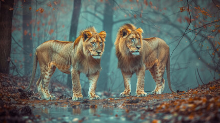 lion and lioness