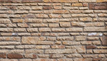 Part of the stone wall. Brown wall background texture.