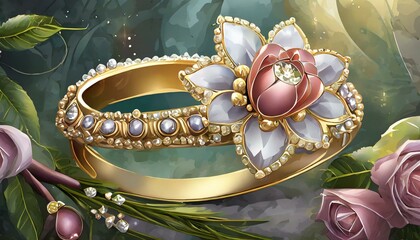 venetian carnival mask, a close up of a ring on a table, a digital rendering by senior artist, cg society contest winner
