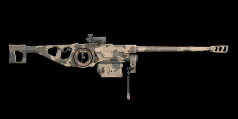 3D render of a conceptual energy sniper rifle