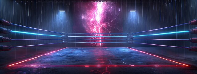 Ethereal Glow of the Boxing Arena