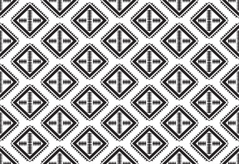 Tribal traditional fabric batik ethnic. ikat floral seamless pattern leaves geometric repeating Design for wallpaper, wrapping, fashion, carpet, clothing. Black and white