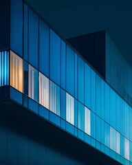 Photograph of a modern fluorescent building velvet architecture minimalist composition
