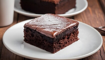 Fototapeta na wymiar Brownie is a classic American dessert. Chocolate cake.