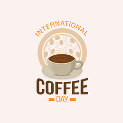 International coffee day vector illustration. International coffee day themes design concept with flat style vector illustration. Suitable for greeting card, poster and banner.