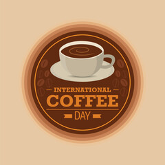 International coffee day vector illustration. International coffee day themes design concept with flat style vector illustration. Suitable for greeting card, poster and banner.