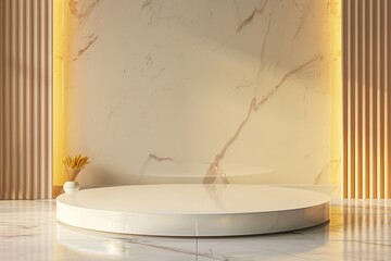marble Podium stand studio room luxury gold color background 3d pedestal platform background....