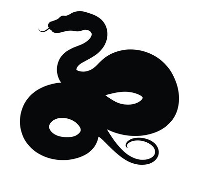 African Rock Python silhouette icon. Vector image.