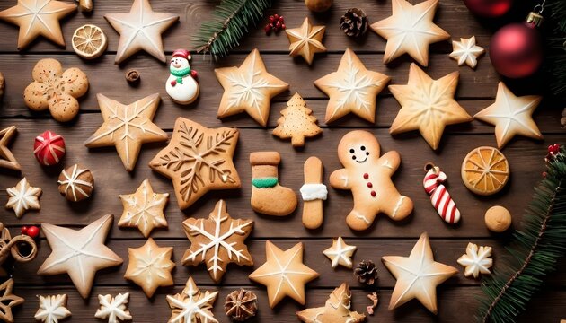 Christmas hand baked biscuits background