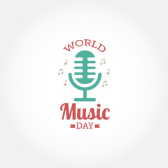 World music day vector illustration. World music day themes design concept with flat style vector illustration. Suitable for greeting card, poster and banner.