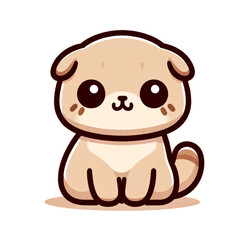 Fototapeta premium Sweet Cartoon Scottish Fold Cat 