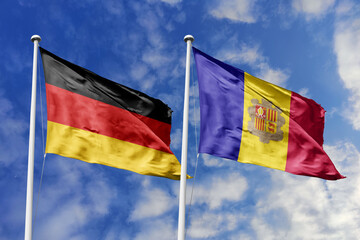 3D illustration, Germany and Andorra alliance and meeting, cooperation of states.