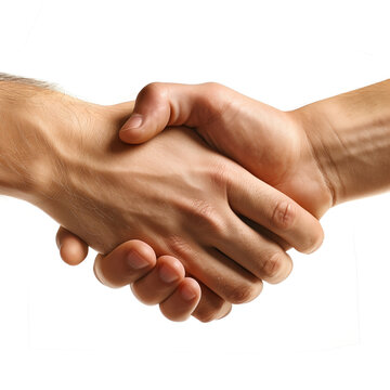 Entrepreneurial spirit depicted through a dynamic handshake image on white background