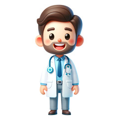 3d cute doctor, 3d clipart, 3d character. 