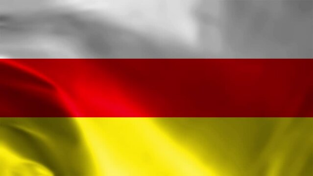 South Ossetia flag waving animation, perfect looping, 4K video background, official colors, looping National South Ossetia flag animation background 4k best choice and suit for your footage