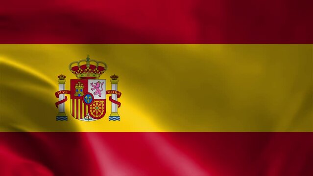 Flag of Spain. flag fluttering in the wind. 3d animation of the Spain flag fluttering in the wind.