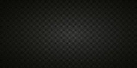 Fotobehang Black vertical carbon fiber seamless texture background vector illustration. Textile fabric, car tuning or cloth macro kevlar crisscross texture background. © Konstantin