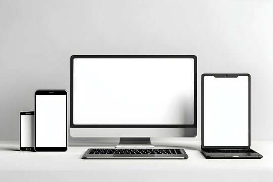 Modern Monochrome Desktop and Digital Device Setup