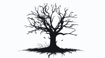 Tree Trunk Silhouette Vector Illustration