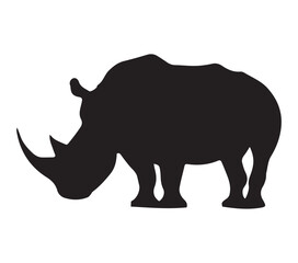 African White Rhinoceros. Vector image. White background.