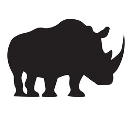 African White Rhinoceros vector. African White Rhinoceros vector icon in flat style.