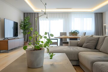 Modern Living Room Nature Integration