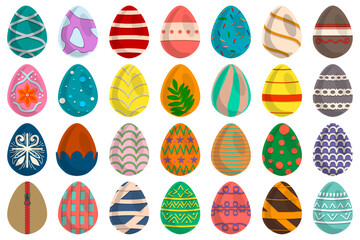 Illustration on theme celebration holiday Easter with hunt colorful bright eggs