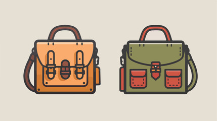 Vector Line Icon for Leather Bag