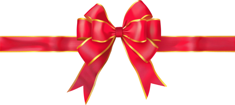 red silk ribbon. gift wrap. illustration. transparent background. valentine's day. mothers day. gift wrap