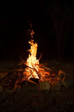 Close up of bonfire