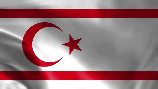 Northern Cyprus Waving Flag. National 3d Northern Cyprus Flag Waving. Northern Cyprus Flag 4k Resolution Background. Northern Cyprus Flag Closeup