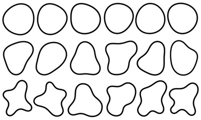 Set of organic shapes line art