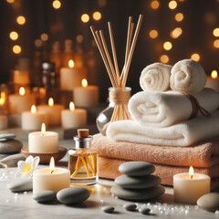 Spa Composition with Burning Candles 02