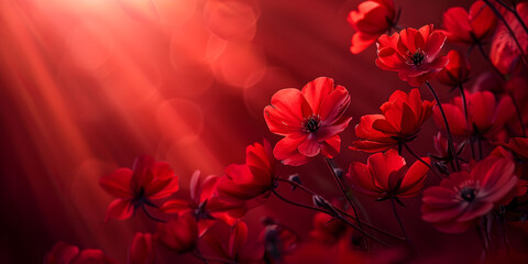 Beautiful abstract red night floral design background banner beautiful.