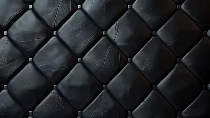 Foto op Plexiglas Intricate Indulgence: Black Leather Diamond Design © 대연 김
