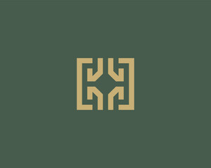 Geometric logo from letters M. Creative monogram initials premium sign logotype. Vector illustration.