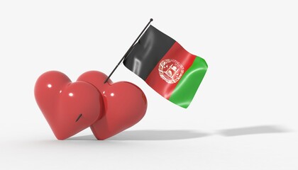 Cuori uniti da una bandiera con colori Afghanistan
