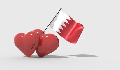 Cuori uniti da una bandiera con colori Bahrein
