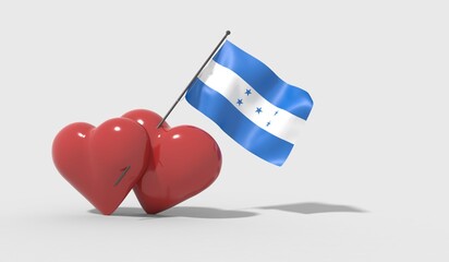Cuori uniti da una bandiera con colori Honduras
