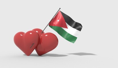 Cuori uniti da una bandiera con colori Jordan
